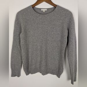 Garnet Hill 100% Cashmere Long-Sleeve Crewneck Preppy Minimalist Quiet Luxury